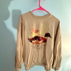 Urban Outfitters Beige Duck Graphic Sweatshirt